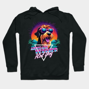 Retro Wave Airdale Terrier Hot Dog Shirt Hoodie